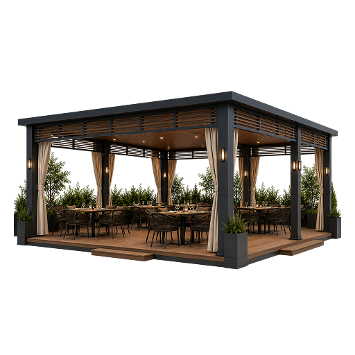 Commercial gazebo installation