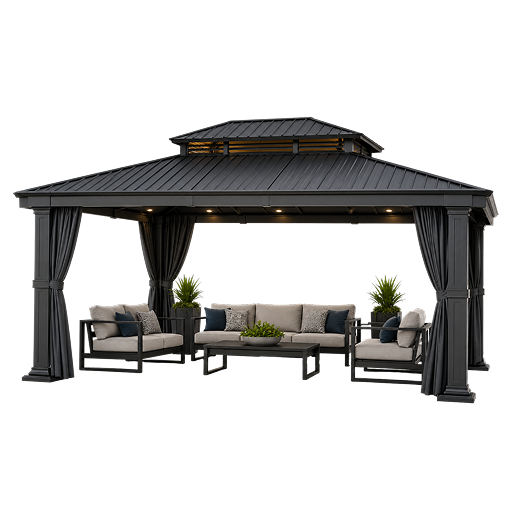 Backyard gazebo installation