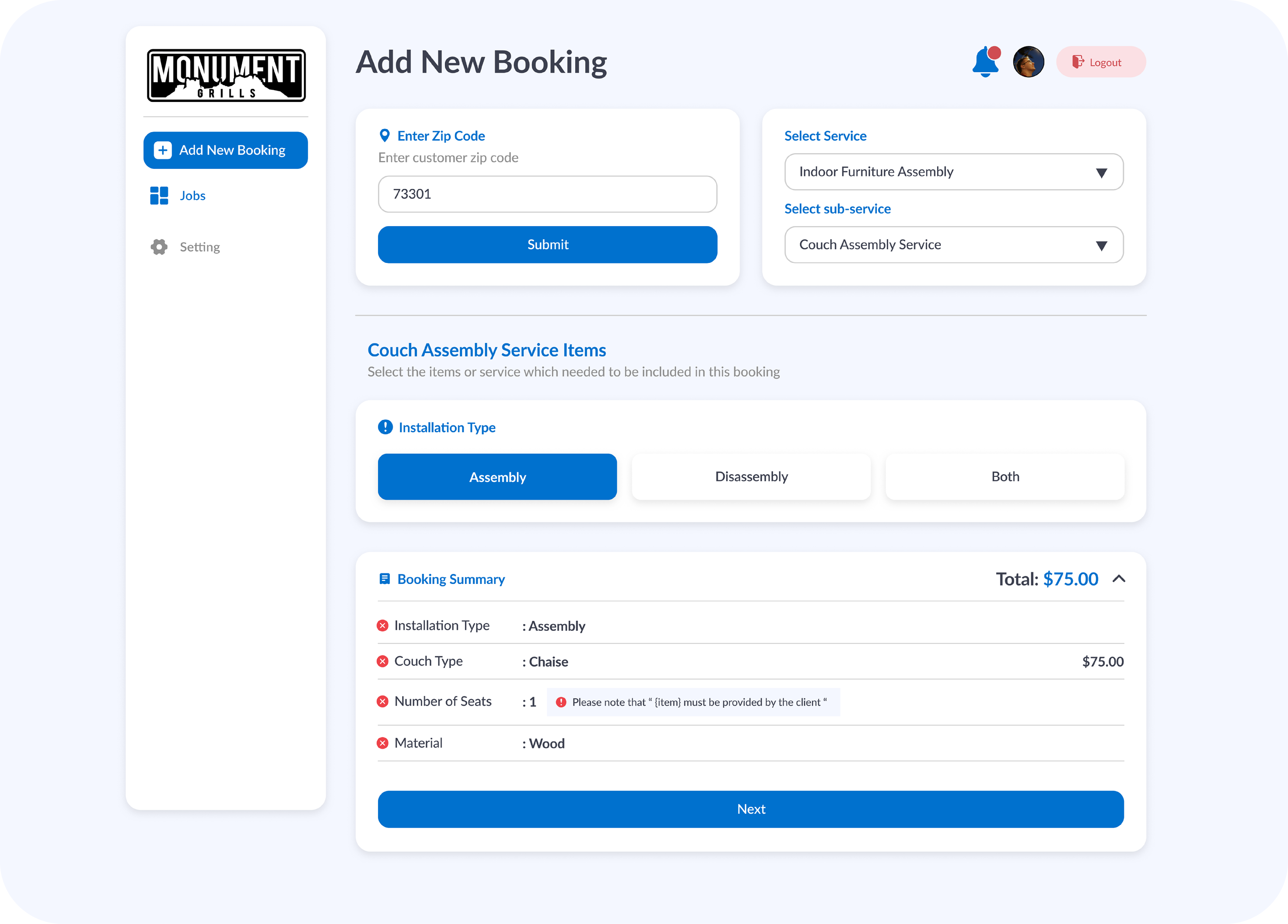 Dashboard Screenshot
