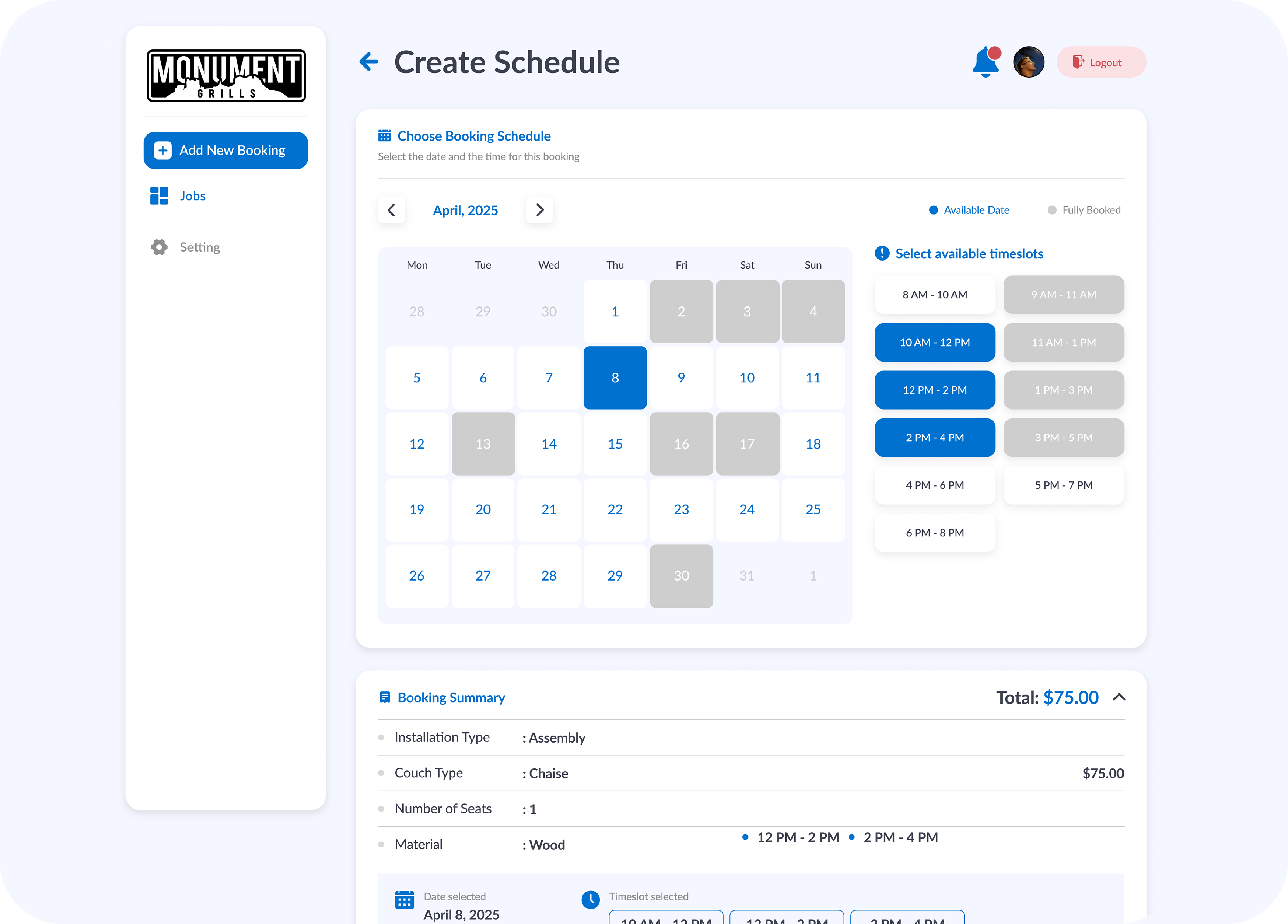 Dashboard Screenshot