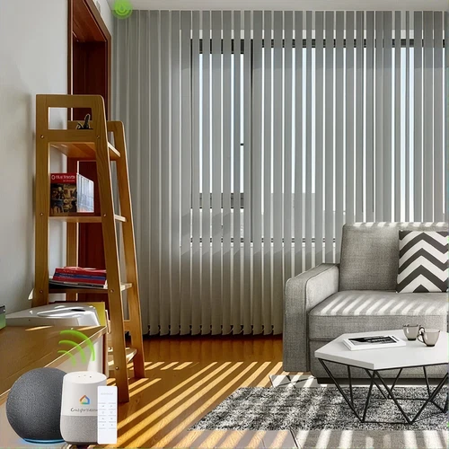 Yoolax blinds installed in a sunlit living room